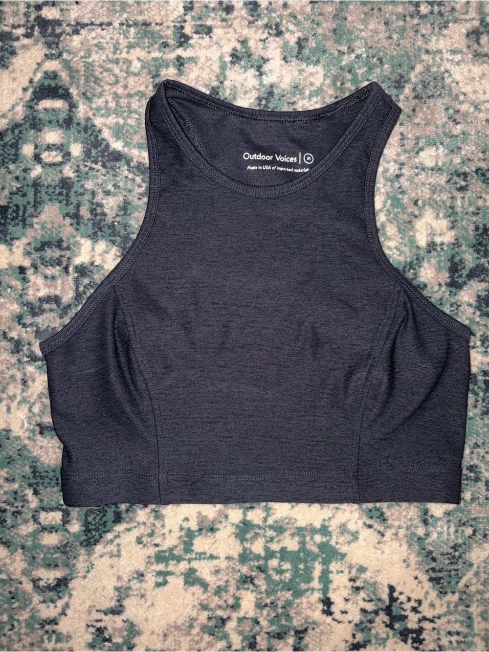 Outdoor Voices Athena Charcoal Black Sports Bra